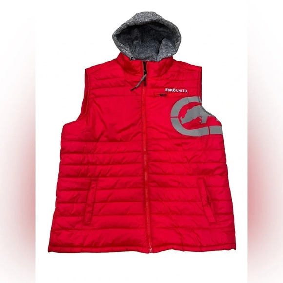 Ecko unlimited 
Puffer best with hood
Size xl
Pit to pit 25”
Length 29” - Picture 1 of 7